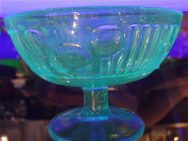 昭和レトロ プレスガラス ブルー氷コップ 【AJ0089A】 アンティーク らしさ