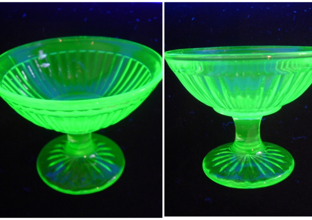 アメリカ アンティーク ウランガラスのシャーベットグラス[AW0120 