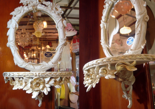 アールヌーボー　壁掛式鏡　アンティーク　ウ゛インテージ