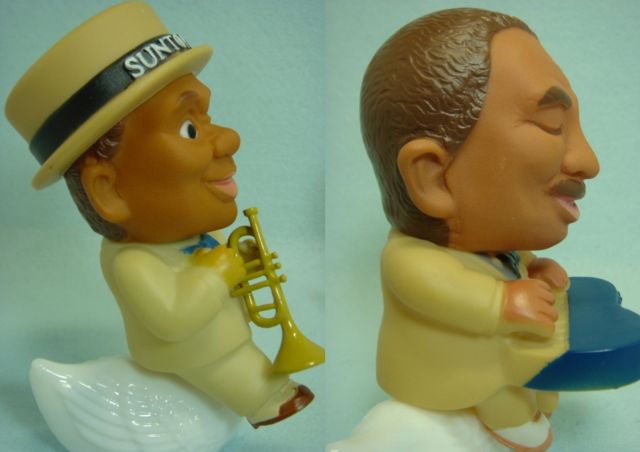 ボ*ト様 昭和　サントリーOLD　CM　黒人 ジャズピアニスト　ソフビ　非売品 2体セット☆サントリーオールド サッチモ ソフビ人形 【TO0207