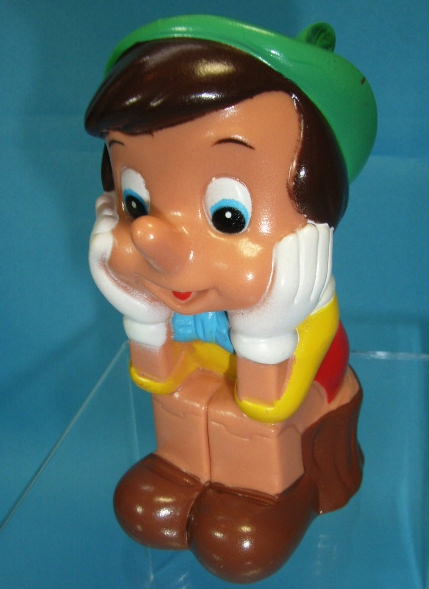 三菱銀行 ディズニー ピノキオ ソフビ人形 貯金箱 １０ ５ｃｍ 当時物 企業物 非売品 Japan