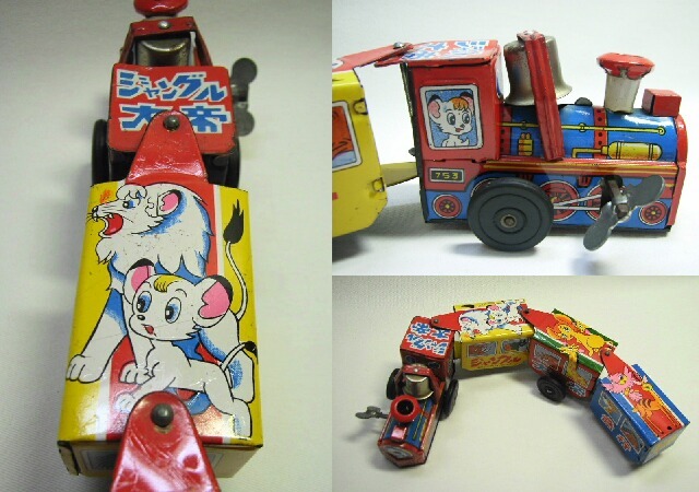 タカトク ジャングル大帝 機関車 ブリキ 28．0cm 当時物 JAPAN