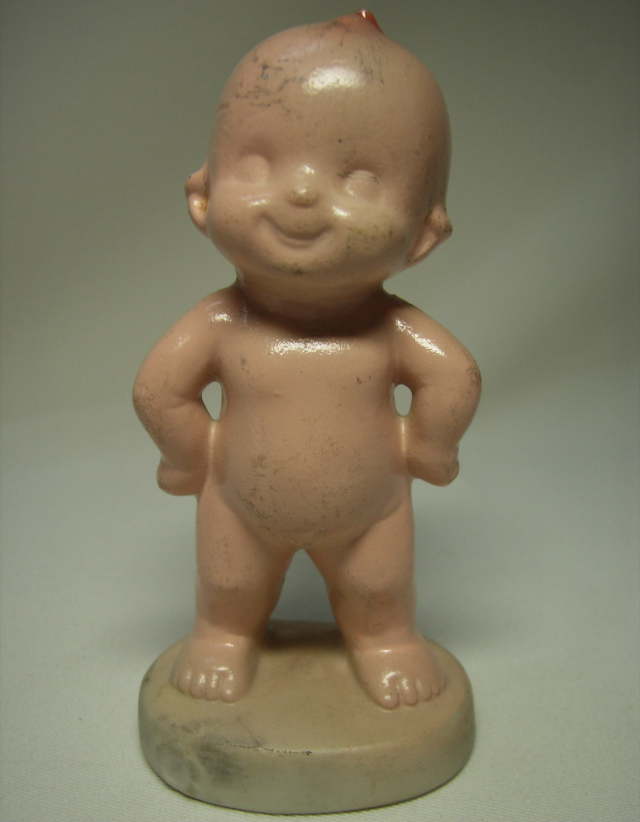 珍しい☆昭和レトロ キューピー 陶器製 人形 １０．０ｃｍ 刻印有 当時