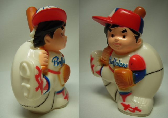 バッファローズ 野球 キャラクター ソフビ人形 貯金箱 企業物？ 非売品