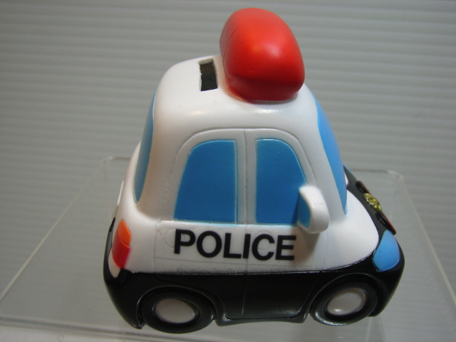 レア☆美品 警察 パトカー ソフビ 貯金箱 6．5cm 版権有