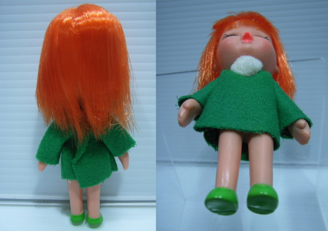 昭和レトロ 女の子 ソフビ人形 10．4cm 当時物 JAPAN
