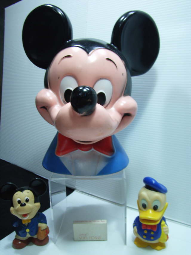 ミッキーマウス ソフビ人形 貯金箱 大型 ２６．０ｃｍ ５４５ｇ 当時物 ...