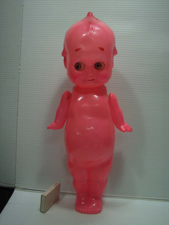 希少☆ピンク色 セルロイド キューピー 人形 大型 35．5cm 当時物