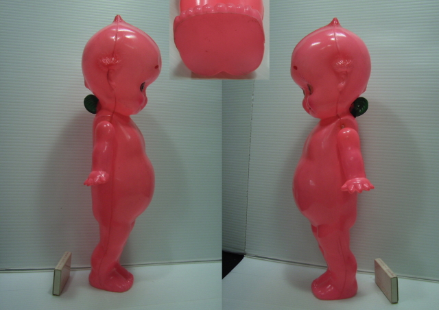 希少☆ピンク色 セルロイド キューピー 人形 大型 35．5cm 当時物