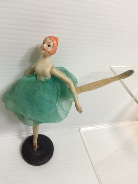 戦前 セルロイド バレリーナ 人形 １５．５ｃｍ 当時物 マーク有 JAPAN 現状 【TO3589】