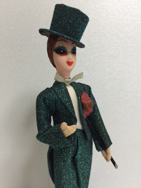 希少☆宝塚 TAKARAZUKA 人形 昭和レトロ 木台 24．5cm 当時