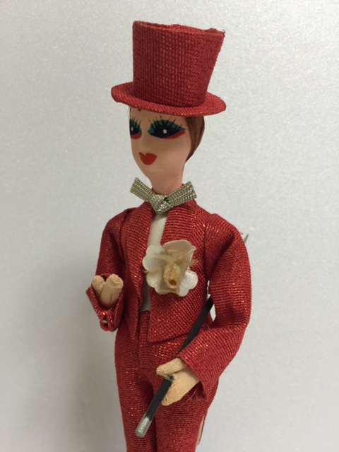 希少☆宝塚 TAKARAZUKA 人形 昭和レトロ 木台 24．8cm 当時