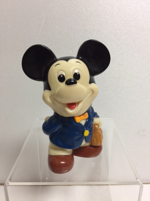 三菱銀行 ミッキーマウス ソフビ人形 貯金箱 １１．０ｃｍ 当時物 企業